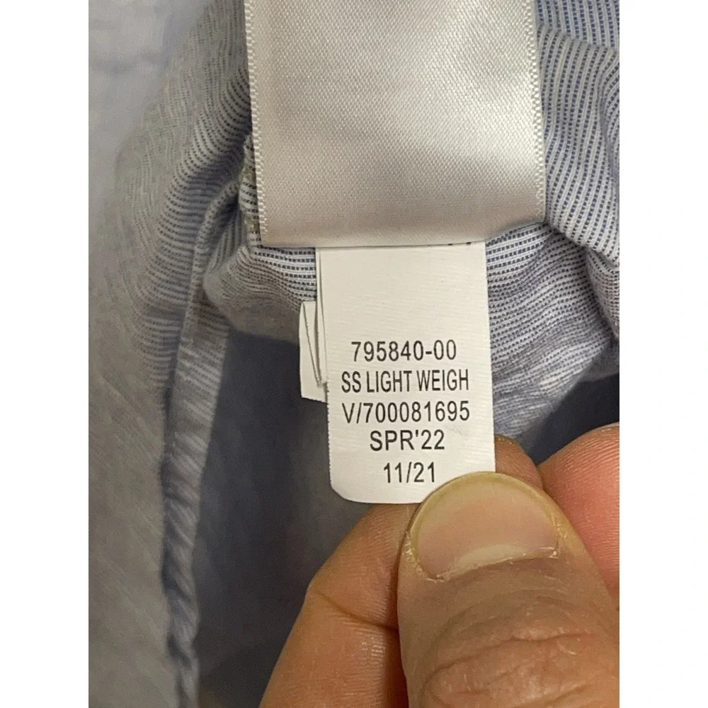 Banana Republic Shirt Men L Blue Linen Cotton‎ Button Up Casual Academia Preppy